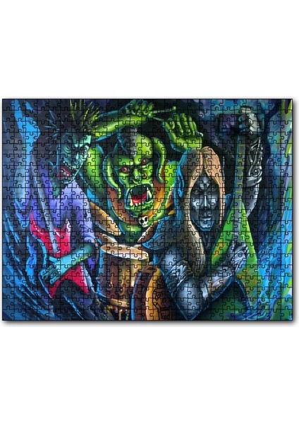 Duvar Boyama Elektrogitaristler ve Canavar Davulcu 120 Parça Puzzle Yapboz Mdf (Ahşap)