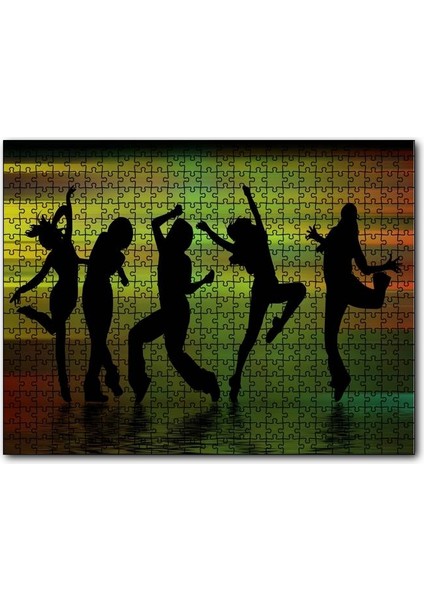 Su Üzerinde Dans Eden Kız Silüetleri 120 Parça Puzzle Yapboz Mdf (Ahşap)