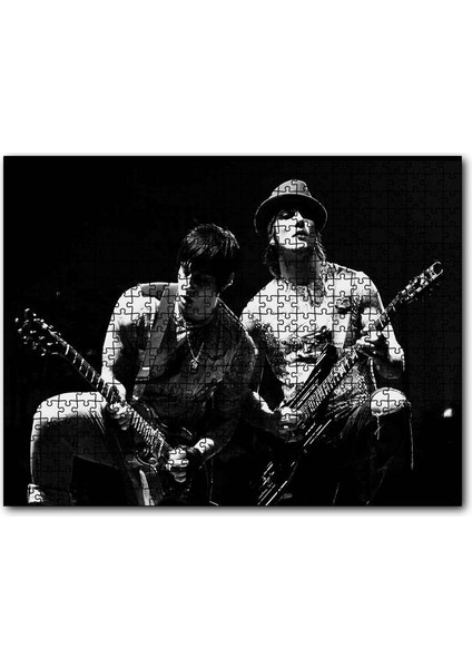 Iki Müzisyen Elektrogitar Karanlık Sahne 120 Parça Puzzle Yapboz Mdf (Ahşap)