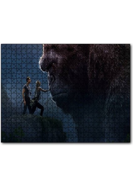 King Kong ve Insanlar 120 Parça Puzzle Yapboz Mdf (Ahşap)