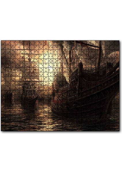 Korsan Gemileri Jolly Roger 255 Parça Puzzle Yapboz Mdf (Ahşap)