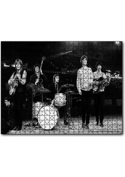 Rolling Solistler Gençlik Siyah Beyaz 120 Parça Puzzle Yapboz Mdf (Ahşap)