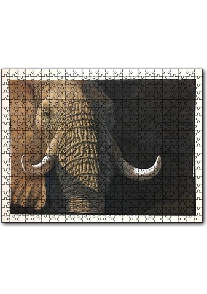 Ihtiyar Fil Yakın Çekim 1000 Parça Puzzle Yapboz Mdf(Ahşap)
