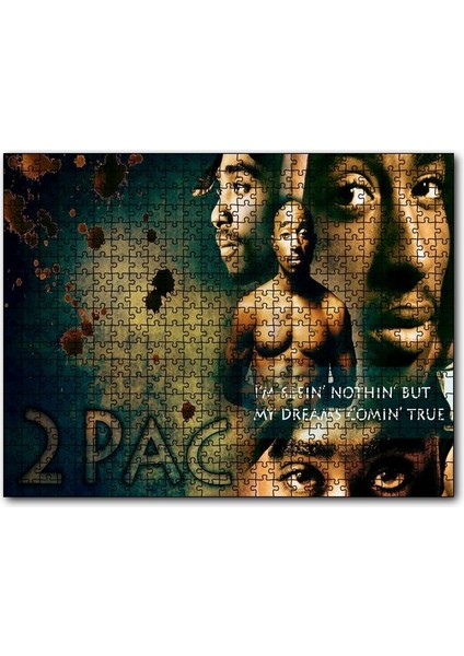 Tupac Shakur Rüyaların Gerçeğe Dönüşü 120 Parça Puzzle Yapboz Mdf (Ahşap)