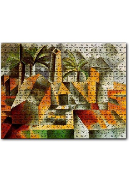 Factory At Horto De Ebro, 1909 By Pablo Picasso 120 Parça Puzzle Yapboz Mdf (Ahşap)