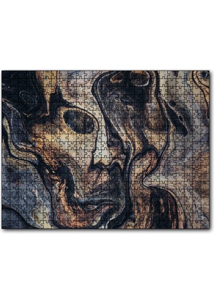 Kum Püskürtme Sanatı Yüz Portre 120 Parça Puzzle Yapboz Mdf (Ahşap)