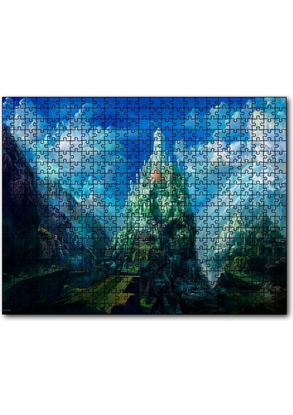 Fantastik Kule Şehir ve Bulutlar 120 Parça Puzzle Yapboz Mdf (Ahşap)