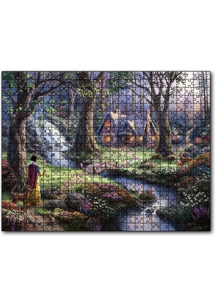Pamuk Prenses ve Ormandaki Kulübe 1000 Parça Puzzle Yapboz Mdf(Ahşap)