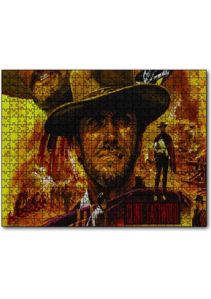 Clint Eastwood Kompozisyon 255 Parça Puzzle Yapboz Mdf (Ahşap)