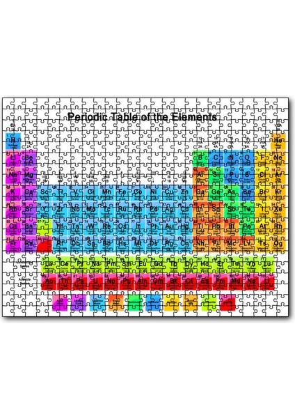 Mendeleev Kimya Periyodik Tablo Büyük Renkli 500 Parça Puzzle Yapboz Mdf (Ahşap)