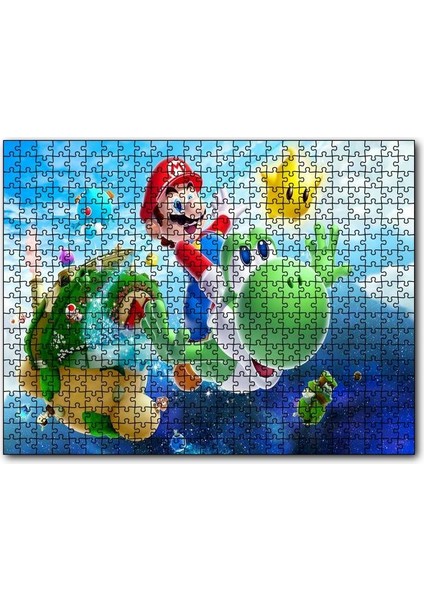 Super Mario Karakterleri Gökyüzünde 120 Parça Puzzle Yapboz Mdf (Ahşap)