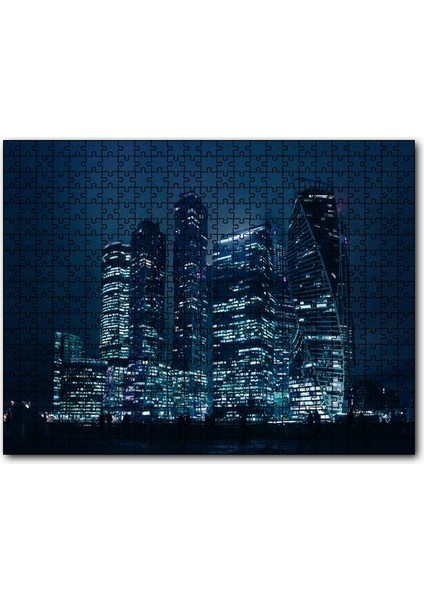 Gece ve Gökdelenler 120 Parça Puzzle Yapboz Mdf (Ahşap)