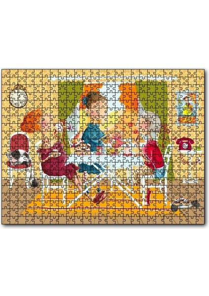 Kızlar Çay Keyfinde 500 Parça Puzzle Yapboz Mdf (Ahşap)