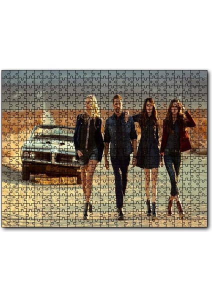 Hızlı ve Öfkeli Paul Walker Kızlarla 120 Parça Puzzle Yapboz Mdf (Ahşap)