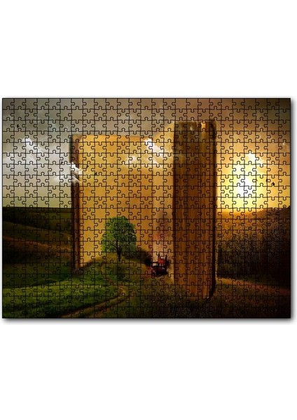 Açık Kitap ve Tabiat Illüstrasyon 255 Parça Puzzle Yapboz Mdf (Ahşap)