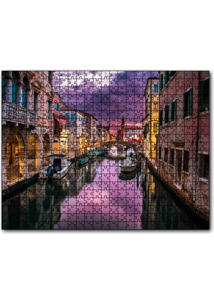 Cakapuzzle Venedik Kanalda Akşam Manzarası 255 Parça Puzzle Yapboz Mdf (Ahşap)