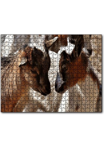 Sevimli Oğlaklar Görseli 255 Parça Puzzle Yapboz Mdf (Ahşap)