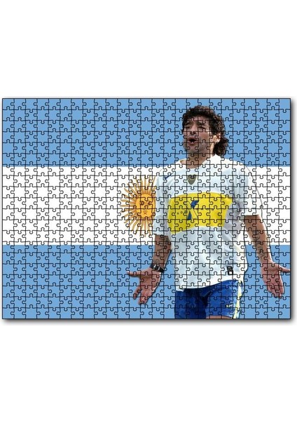 Diego Maradona Buka Junior Takımında 1000 Parça Puzzle Yapboz Mdf(Ahşap)