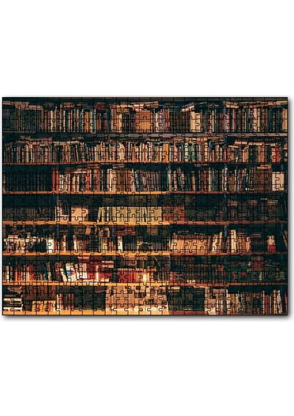 Zengin Kitaplık 120 Parça Puzzle Yapboz Mdf (Ahşap)