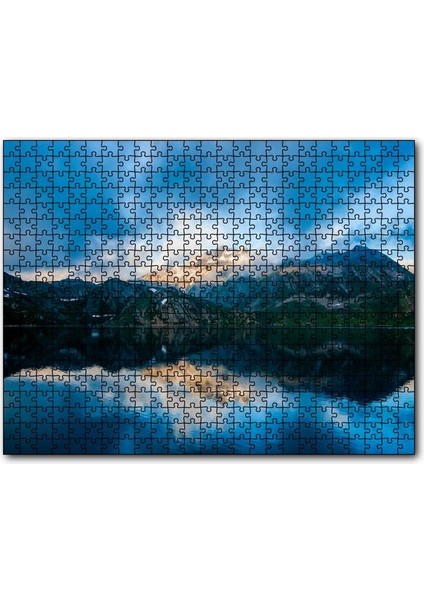 Karlı Dağlar ve Berrak Göl 120 Parça Puzzle Yapboz Mdf (Ahşap)