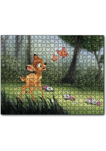 Bambi ve Kelebekler 120 Parça Puzzle Yapboz Mdf (Ahşap)
