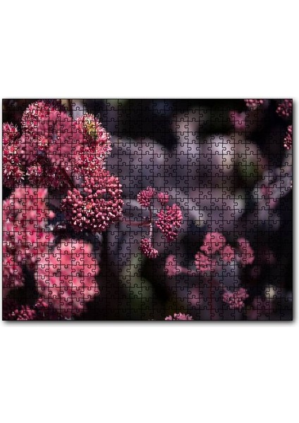 Pembe Tomurcuklu Çiçekler 500 Parça Puzzle Yapboz Mdf (Ahşap)