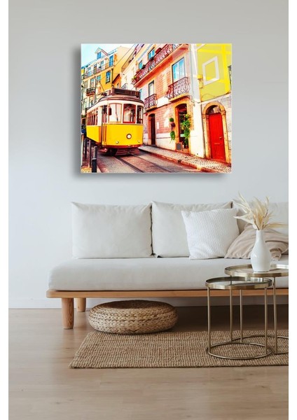 50 x 60 cm Tramvay Desenli Cam Tablo