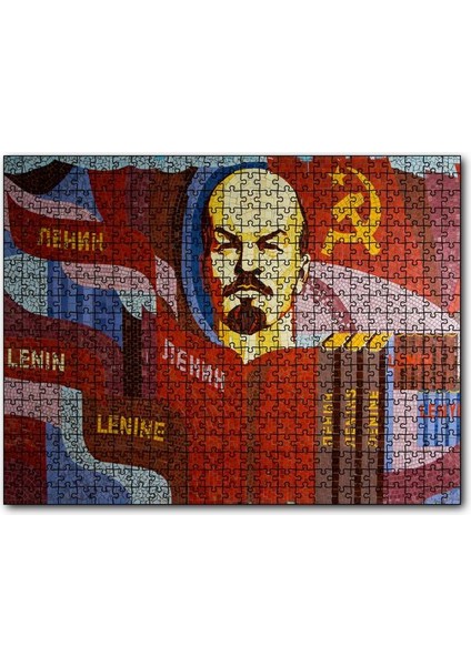 Mozaik Lenin ve Orak Çekiç 120 Parça Puzzle Yapboz Mdf (Ahşap)