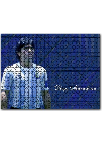 Diego Maradona Arjantin Milli Takımı Kaptanı 255 Parça Puzzle Yapboz Mdf (Ahşap)