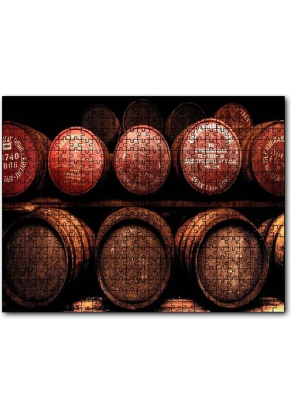Cakapuzzle Raflarda Tahıl Suyu Fıçıları 1000 Parça Puzzle Yapboz Mdf(Ahşap)
