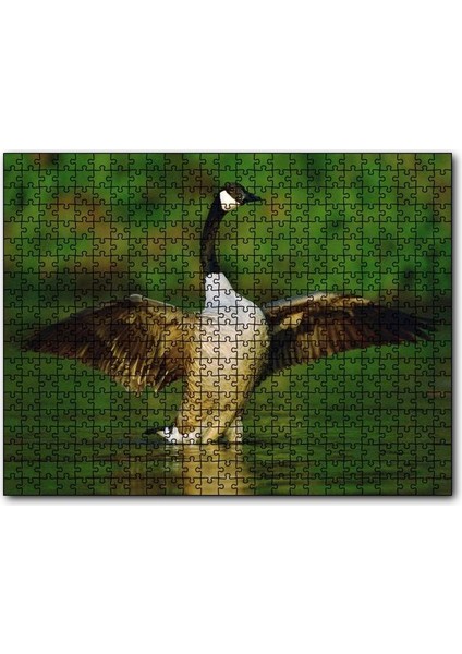 Gölde Kanatlarını Açmış Kaz 120 Parça Puzzle Yapboz Mdf (Ahşap)