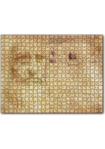 Leonardo Da Vinci ve Vitruvius Adamı 120 Parça Puzzle Yapboz Mdf (Ahşap)