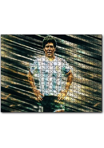 Diego Maradona Arjantin Fırtınası 120 Parça Puzzle Yapboz Mdf (Ahşap)