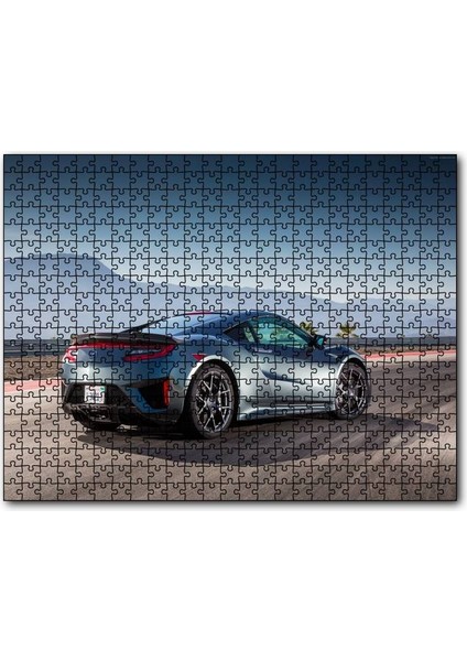 Siyah Acura Nsx Arka Görünüş 120 Parça Puzzle Yapboz Mdf (Ahşap)