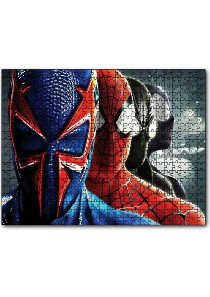 Spider Man Tüm Kostümleri 1000 Parça Puzzle Yapboz Mdf(Ahşap)