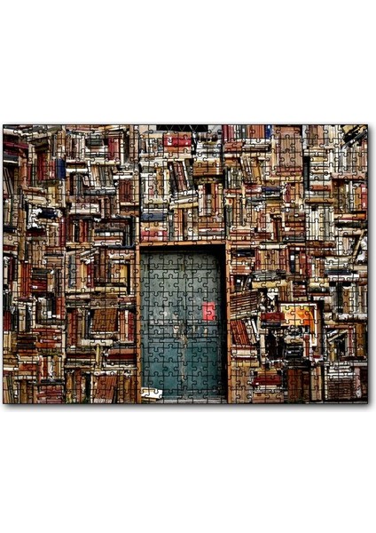 Eski Kitaplarla Örülü Ev 255 Parça Puzzle Yapboz Mdf (Ahşap)