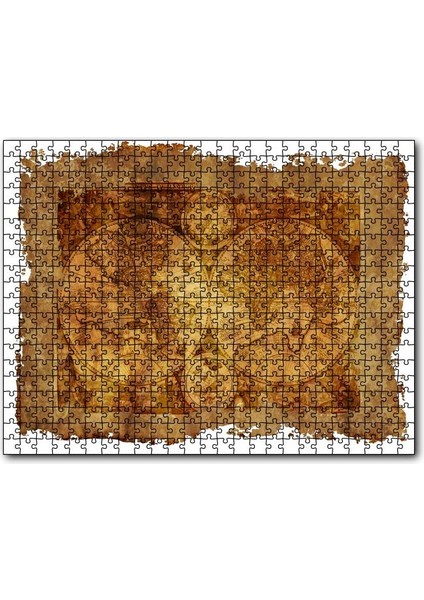 Latince Eski Dünya Haritası 1000 Parça Puzzle Yapboz Mdf(Ahşap)