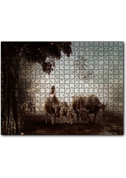 Çoban ve Küçük Sürüsü 1000 Parça Puzzle Yapboz Mdf(Ahşap)