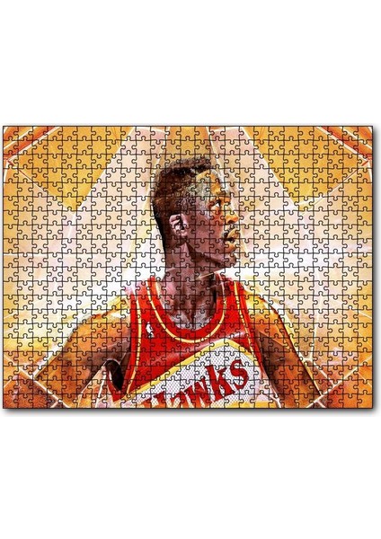 Dominique Wilkins Hawks Basketbol 1000 Parça Puzzle Yapboz Mdf(Ahşap)