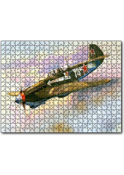 El Boyama Sanat Savaş Üçağı 500 Parça Puzzle Yapboz Mdf (Ahşap)