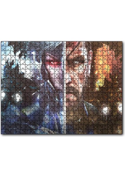Metal Gear Iki Karakter Bir Arada 120 Parça Puzzle Yapboz Mdf (Ahşap)