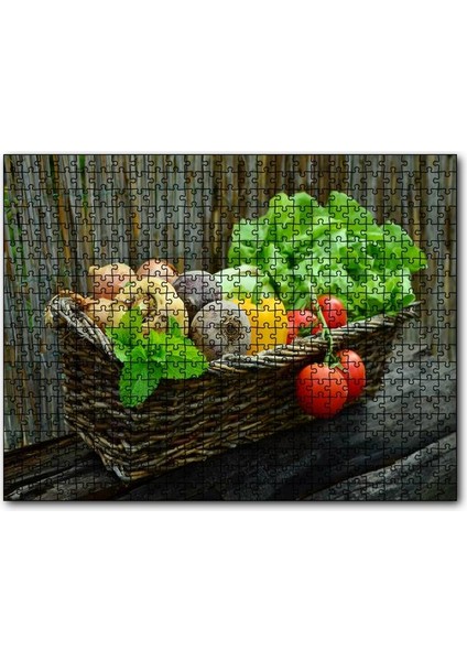 Sepette Taze Sebzeler 120 Parça Puzzle Yapboz Mdf (Ahşap)