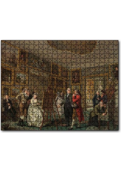 Eski Sanat Galerisi Yağlıboya Çizim 500 Parça Puzzle Yapboz Mdf (Ahşap)