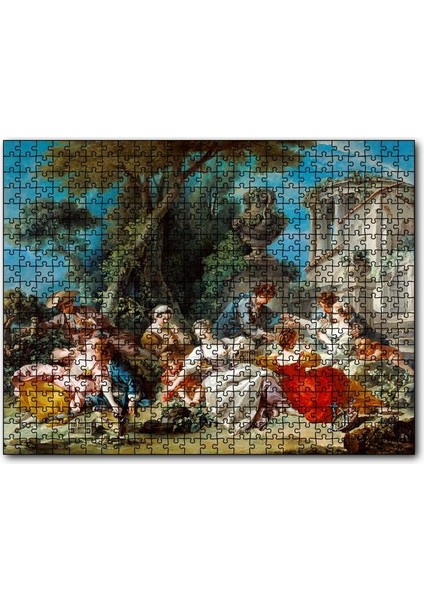 Kuş Kafesleri ve Kadınlar Yağlıboya Çizim 120 Parça Puzzle Yapboz Mdf (Ahşap)