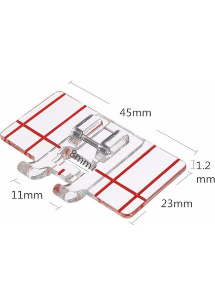 Çok Çizgili Dekoratif Dikiş Ayağı Şeffaf 7 mm