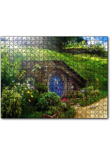 Hobbit Evi ve Bahçesi 500 Parça Puzzle Yapboz Mdf (Ahşap)