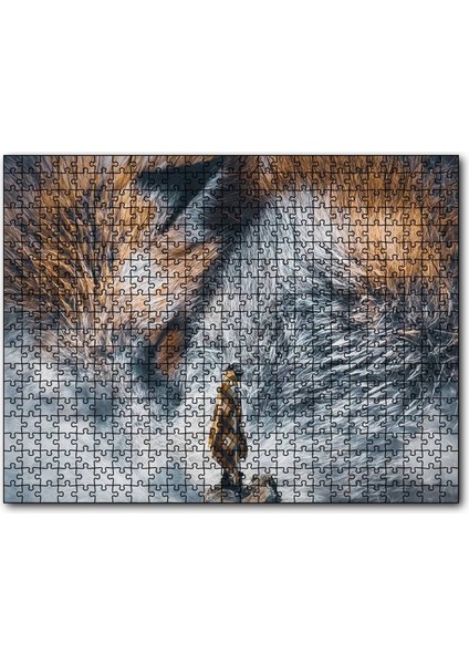 Tilki Gözü ve Insan Illüstrasyon 120 Parça Puzzle Yapboz Mdf (Ahşap)