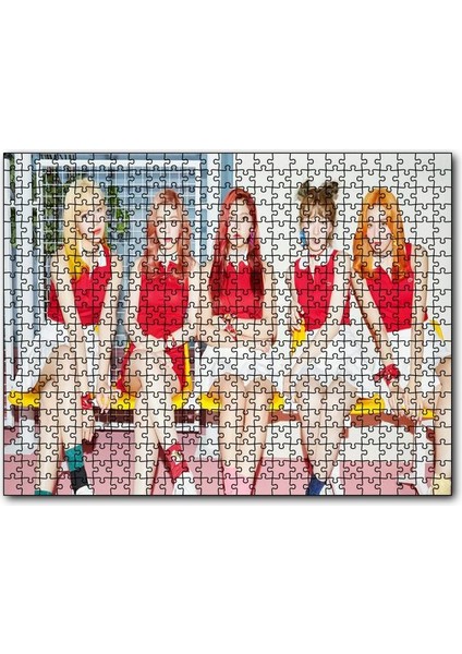 Black Pink Kore Pop Kırmızı Beyaz Lacoste 120 Parça Puzzle Yapboz Mdf (Ahşap)