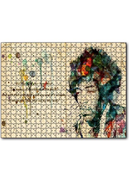 Bob Marley Suluboya Modifiye 120 Parça Puzzle Yapboz Mdf (Ahşap)