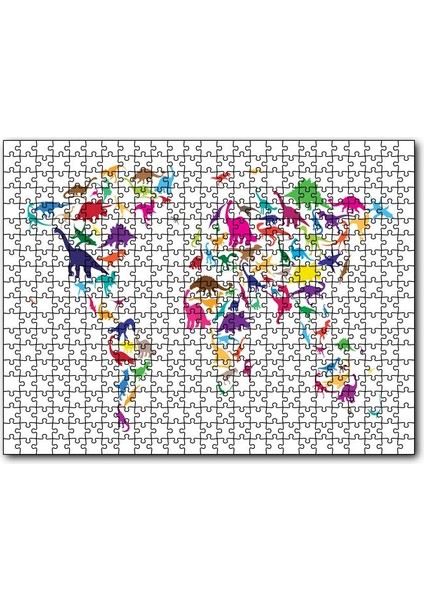 Dinozorlardan Oluşan Dünya Haritası 120 Parça Puzzle Yapboz Mdf (Ahşap)